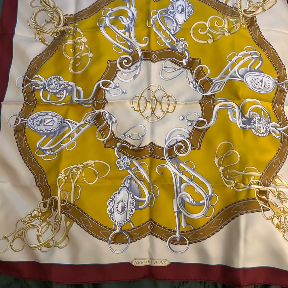 Hermes Yellow and Gold Scarf